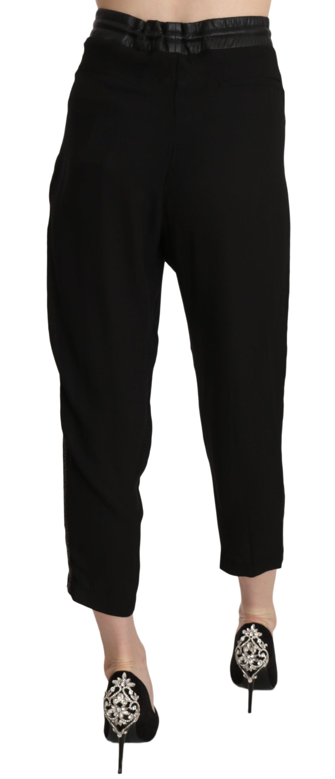 Guess Chic High Waist Cropped Pants in Elegant Black - Ora And Co.