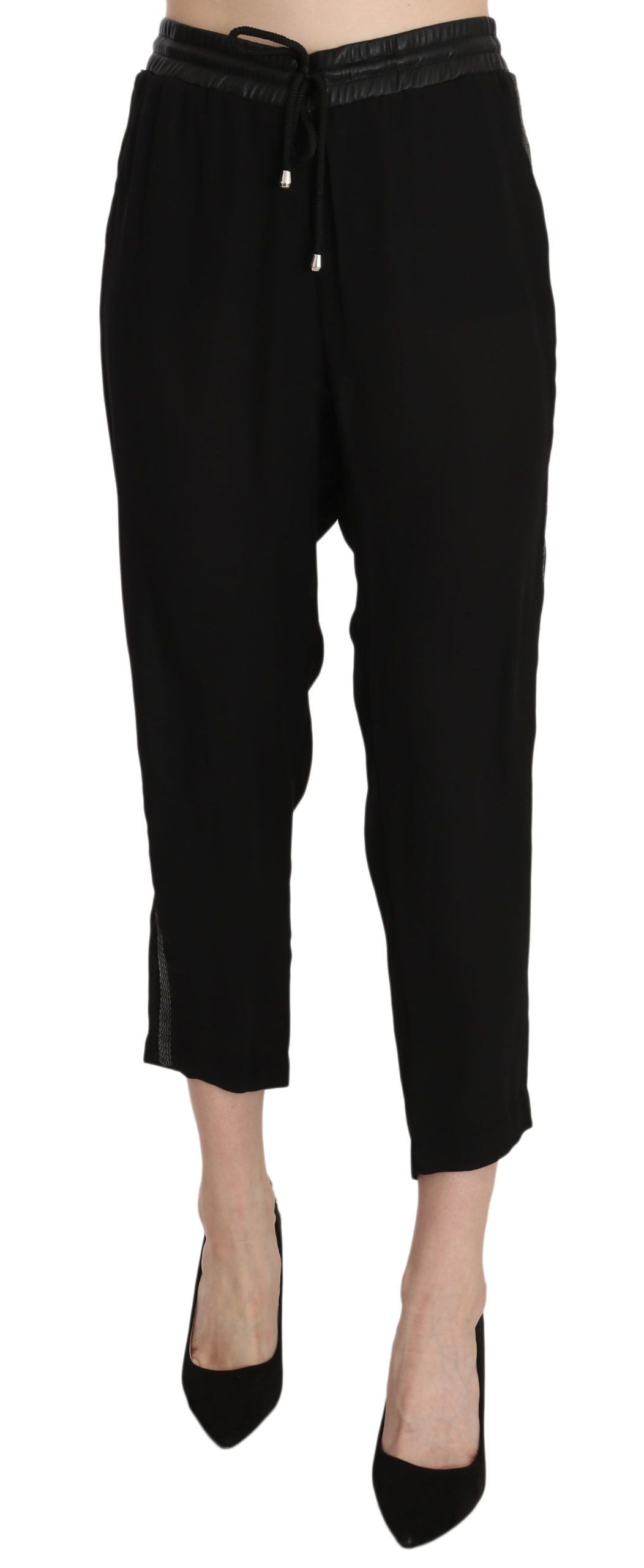 Guess Chic High Waist Cropped Pants in Elegant Black - Ora And Co.