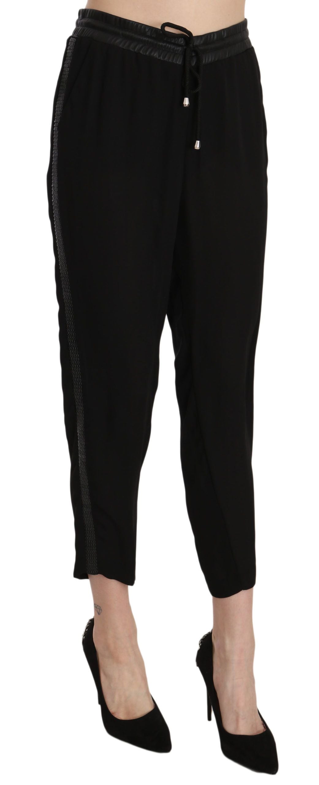 Guess Chic High Waist Cropped Pants in Elegant Black - Ora And Co.