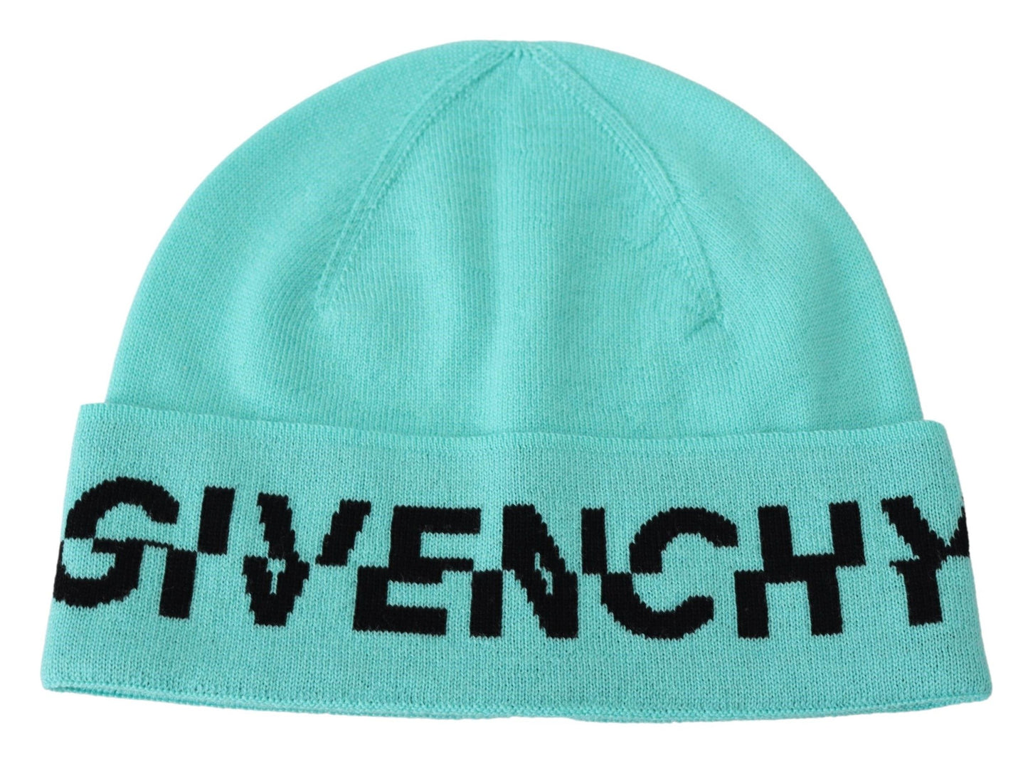 Givenchy Aquamarine Green Wool Beanie with Signature Logo - Ora And Co.