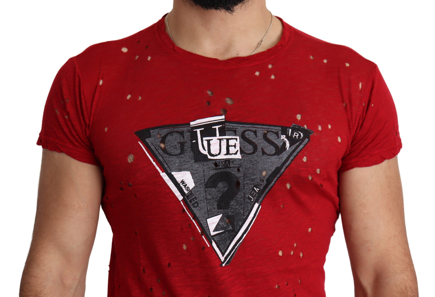 Guess Radiant Red Cotton Tee Perfect For Everyday Style - Ora And Co.