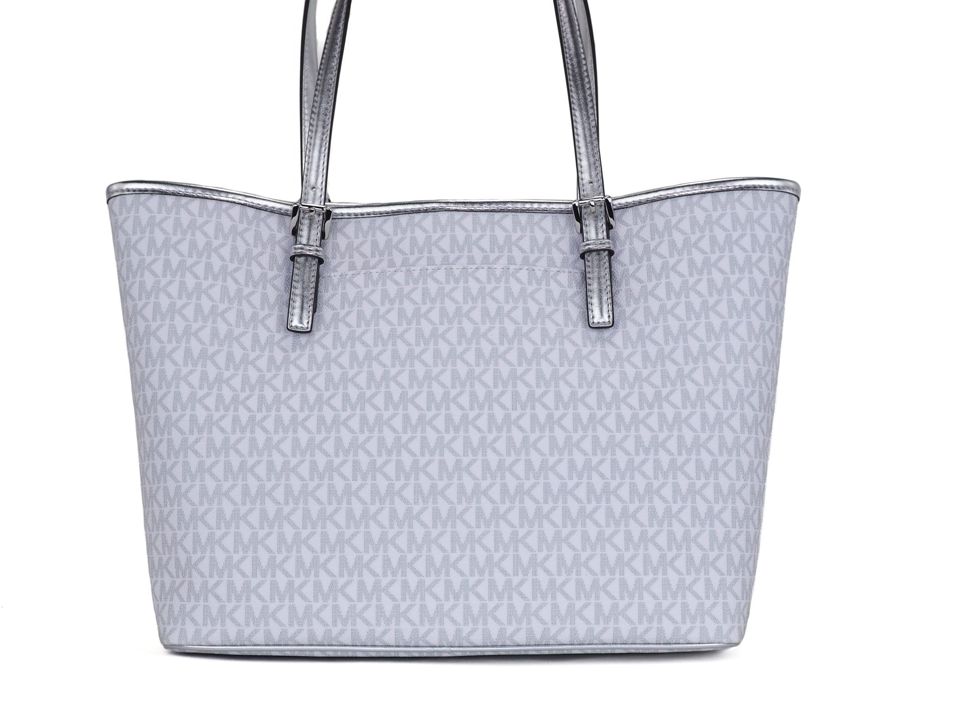 Michael Kors Jet Set Girls Print Medium Signature PVC Carryall Shoulder Tote Handbag (Bright White Multi) - Ora And Co.