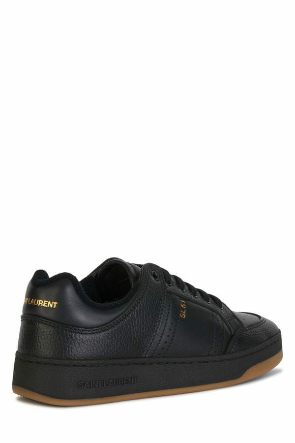 Saint Laurent Elegant Black Low-Top Leather Sneakers - Ora And Co.