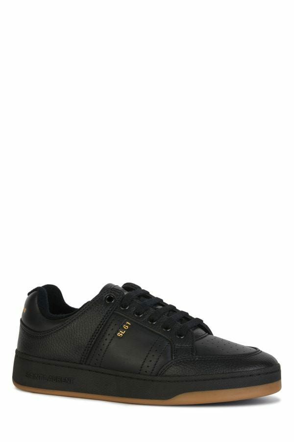 Saint Laurent Elegant Black Low-Top Leather Sneakers - Ora And Co.