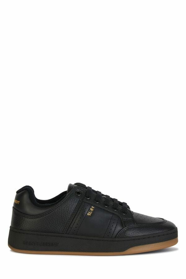 Saint Laurent Elegant Black Low-Top Leather Sneakers - Ora And Co.