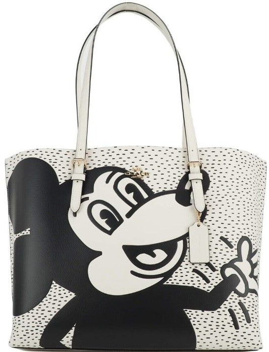 COACH (C6978) Mickey Mouse X Keith Haring Mollie Large Leather Shoulder Tote Bag - Ora And Co.