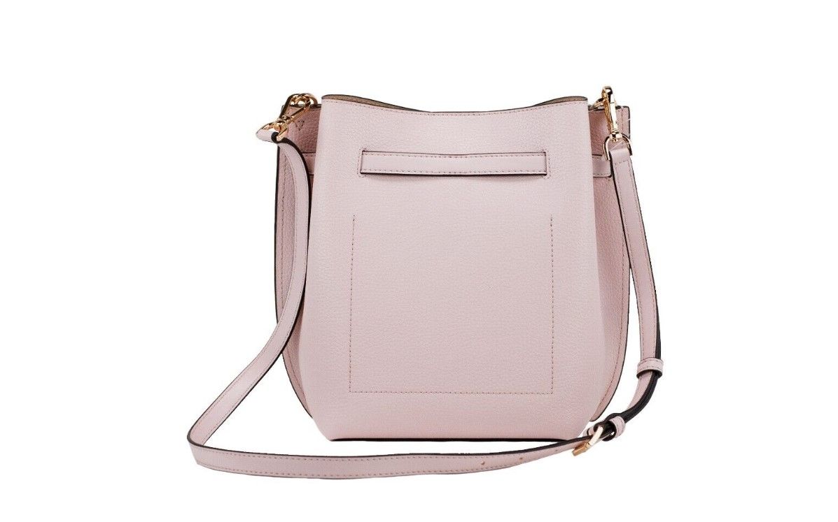 Michael Kors Emilia Small Powder Blush Pebble Leather Bucket Messenger Handbag - Ora And Co.