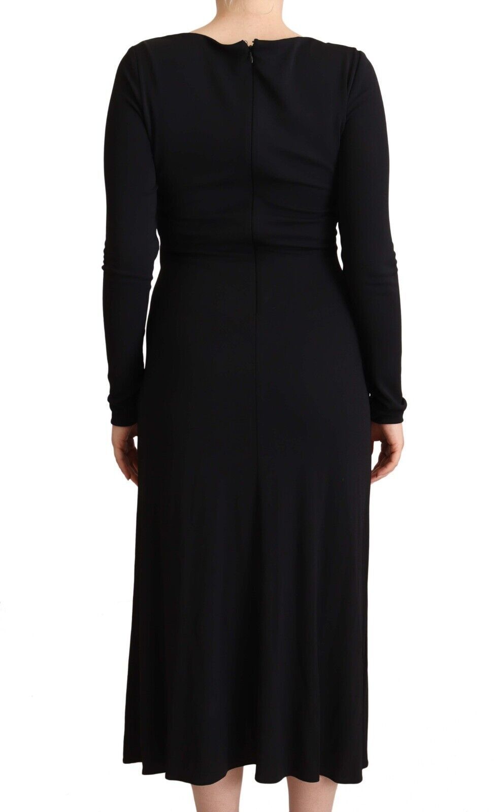 PINKO Elegant Black Nylon Stretch Maxi Dress - Ora And Co.