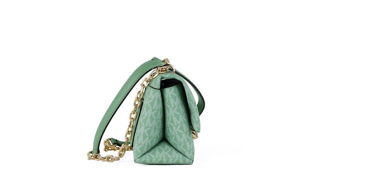 Michael Kors Cece Small Sea Green Signature PVC Convertible Flap Crossbody Bag - Ora And Co.