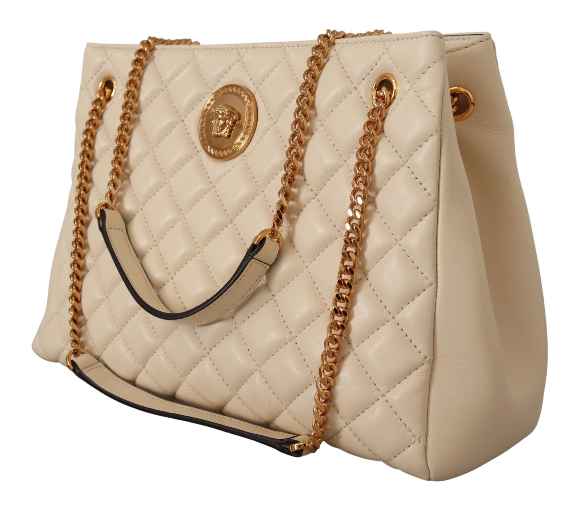 Versace Elegant Quilted Nappa Leather Tote - Ora And Co.