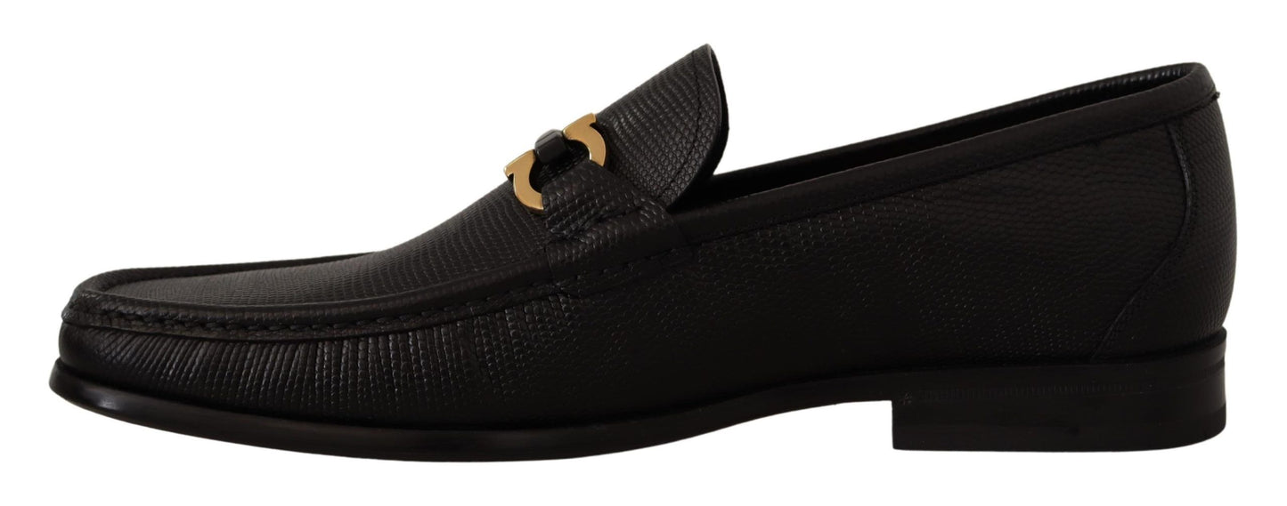 Salvatore Ferragamo Elegant Black Calf Leather Loafers - Ora And Co.