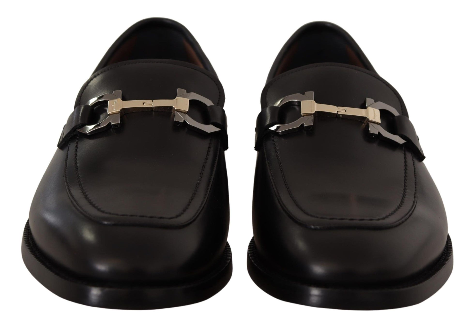 Salvatore Ferragamo Suave Black Leather Gancio Bit Loafers - Ora And Co.