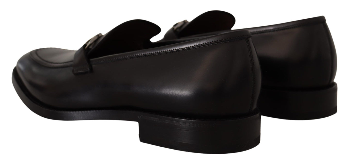 Salvatore Ferragamo Suave Black Leather Gancio Bit Loafers - Ora And Co.