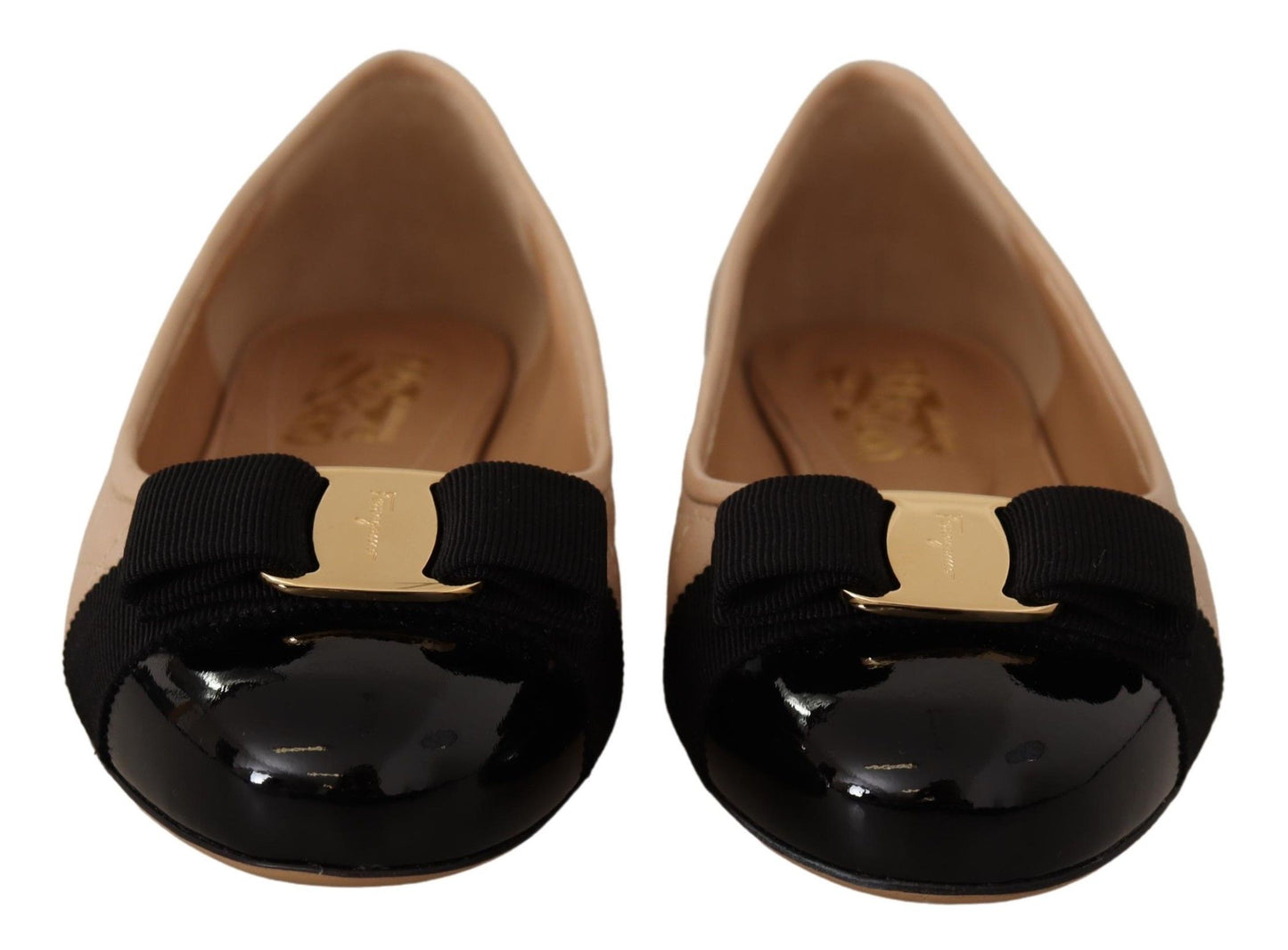 Salvatore Ferragamo Elegant Quilted Leather Flats - Chic Dual-Tone Design - Ora And Co.