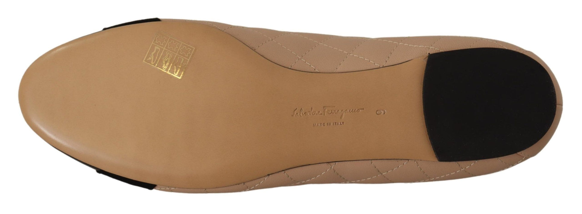 Salvatore Ferragamo Elegant Quilted Leather Flats - Chic Dual-Tone Design - Ora And Co.