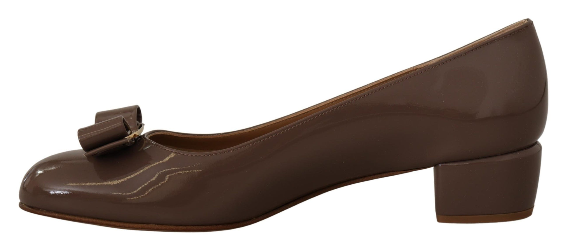 Salvatore Ferragamo Elegant Caraway Brown Pumps with Vara Bow - Ora And Co.