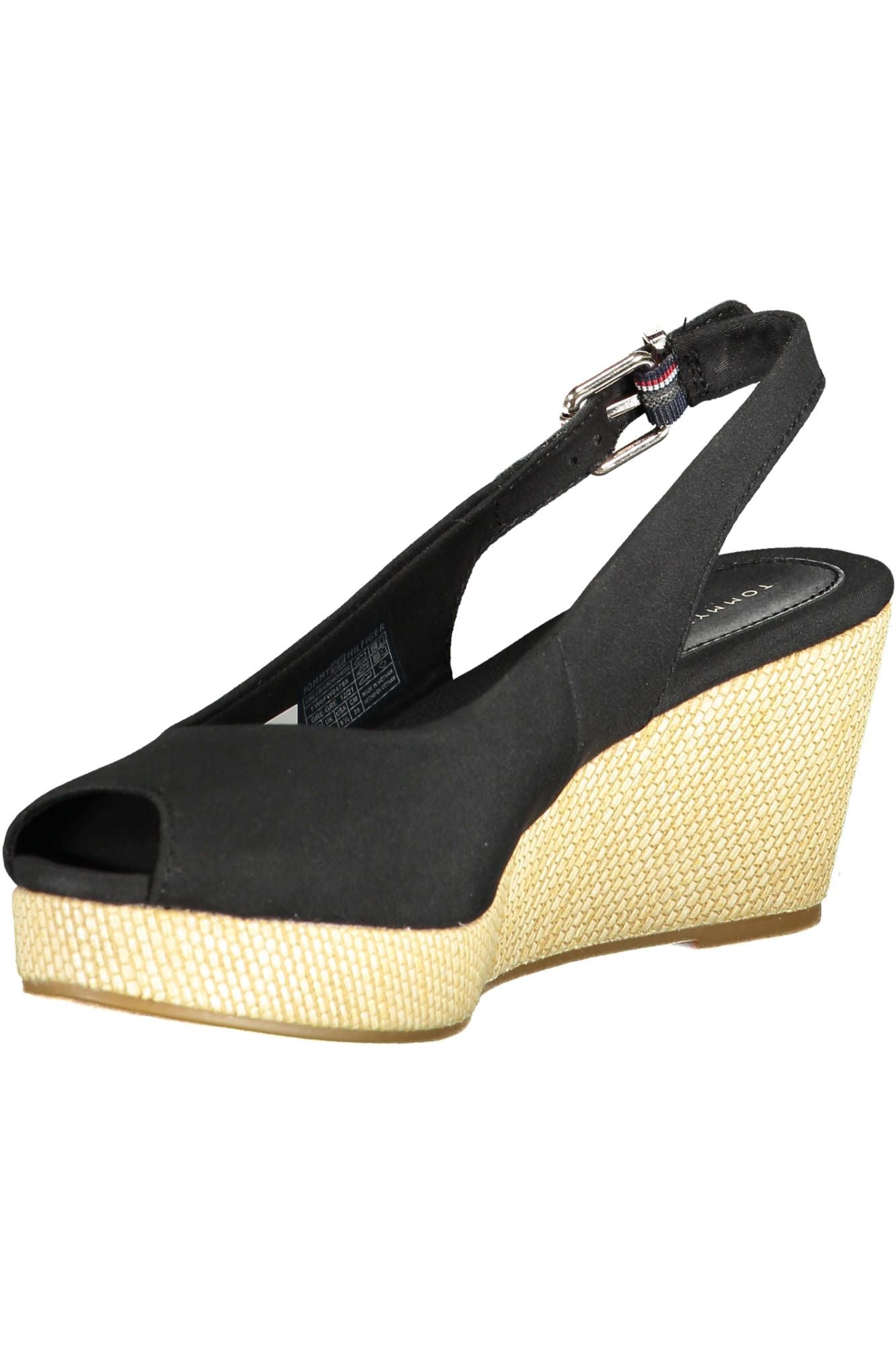 Tommy Hilfiger Black Cotton Women Sandal - Ora And Co.