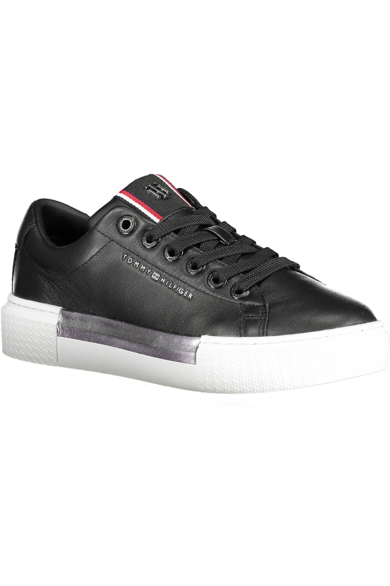 Tommy Hilfiger Black Leather Women Sneaker - Ora And Co.