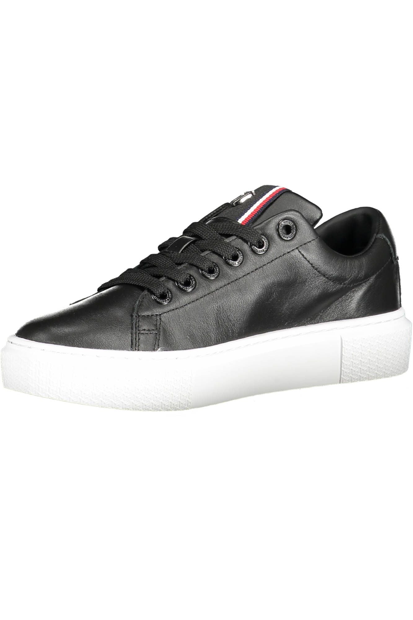 Tommy Hilfiger Black Leather Women Sneaker - Ora And Co.