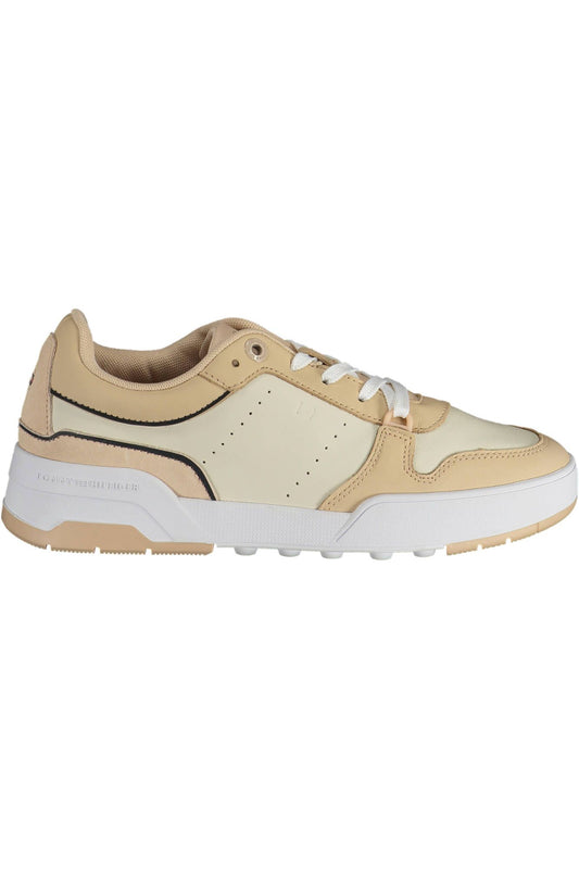 Tommy Hilfiger Beige Leather Women Sneaker - Ora And Co.