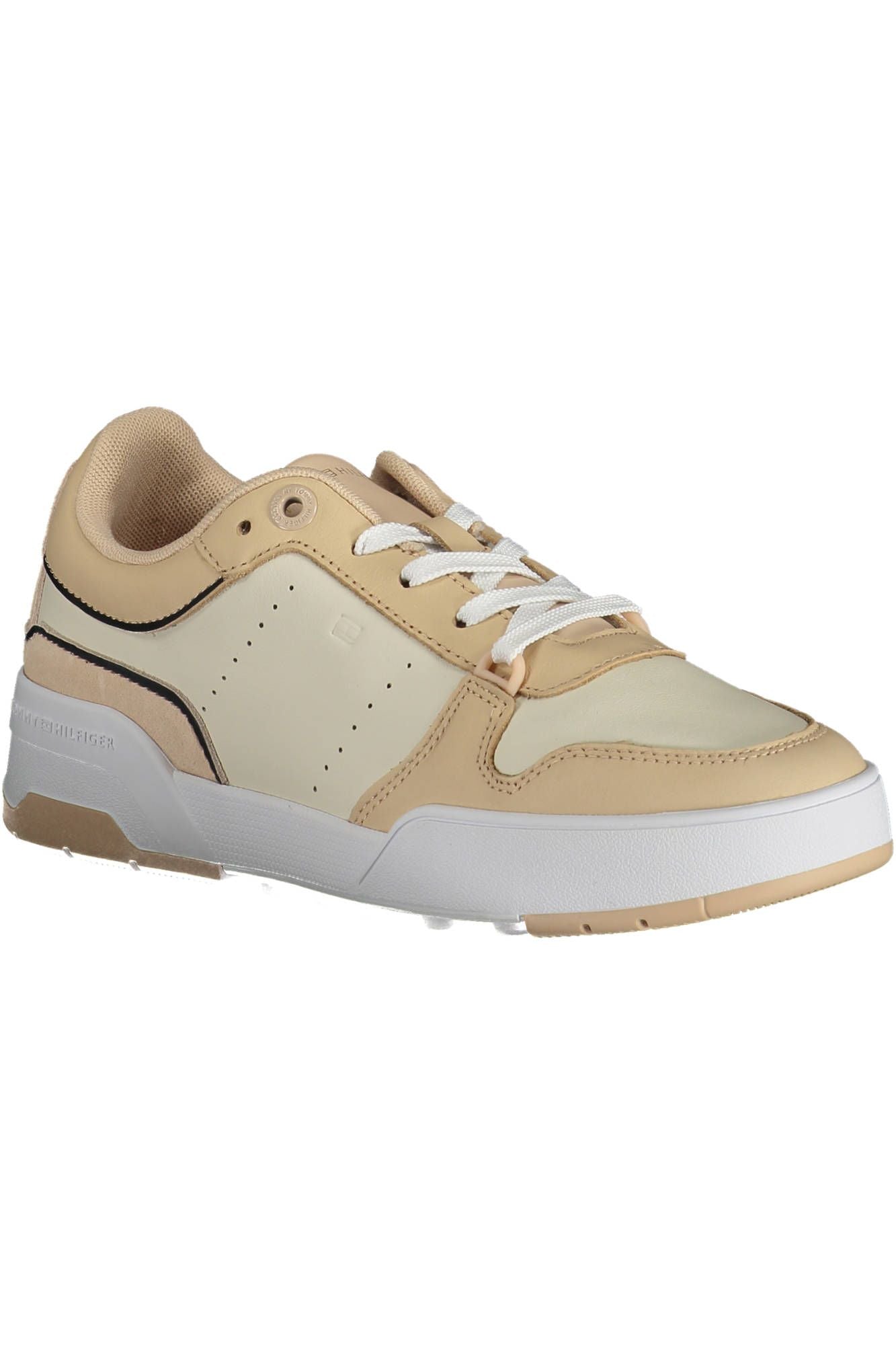 Tommy Hilfiger Beige Leather Women Sneaker - Ora And Co.