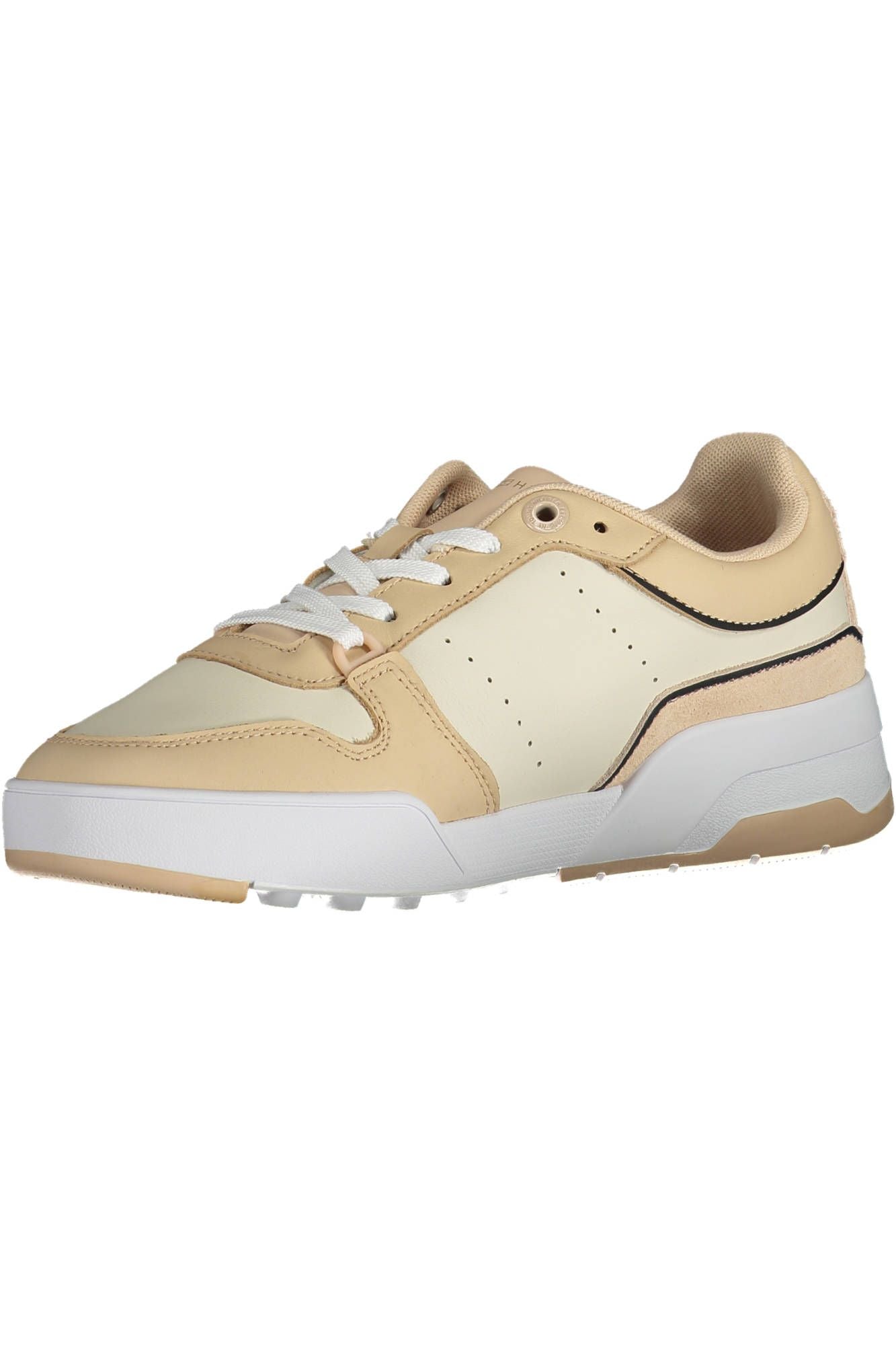 Tommy Hilfiger Beige Leather Women Sneaker - Ora And Co.