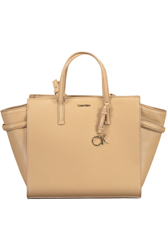 Calvin Klein Beige Polyester Women Handbag - Ora And Co.