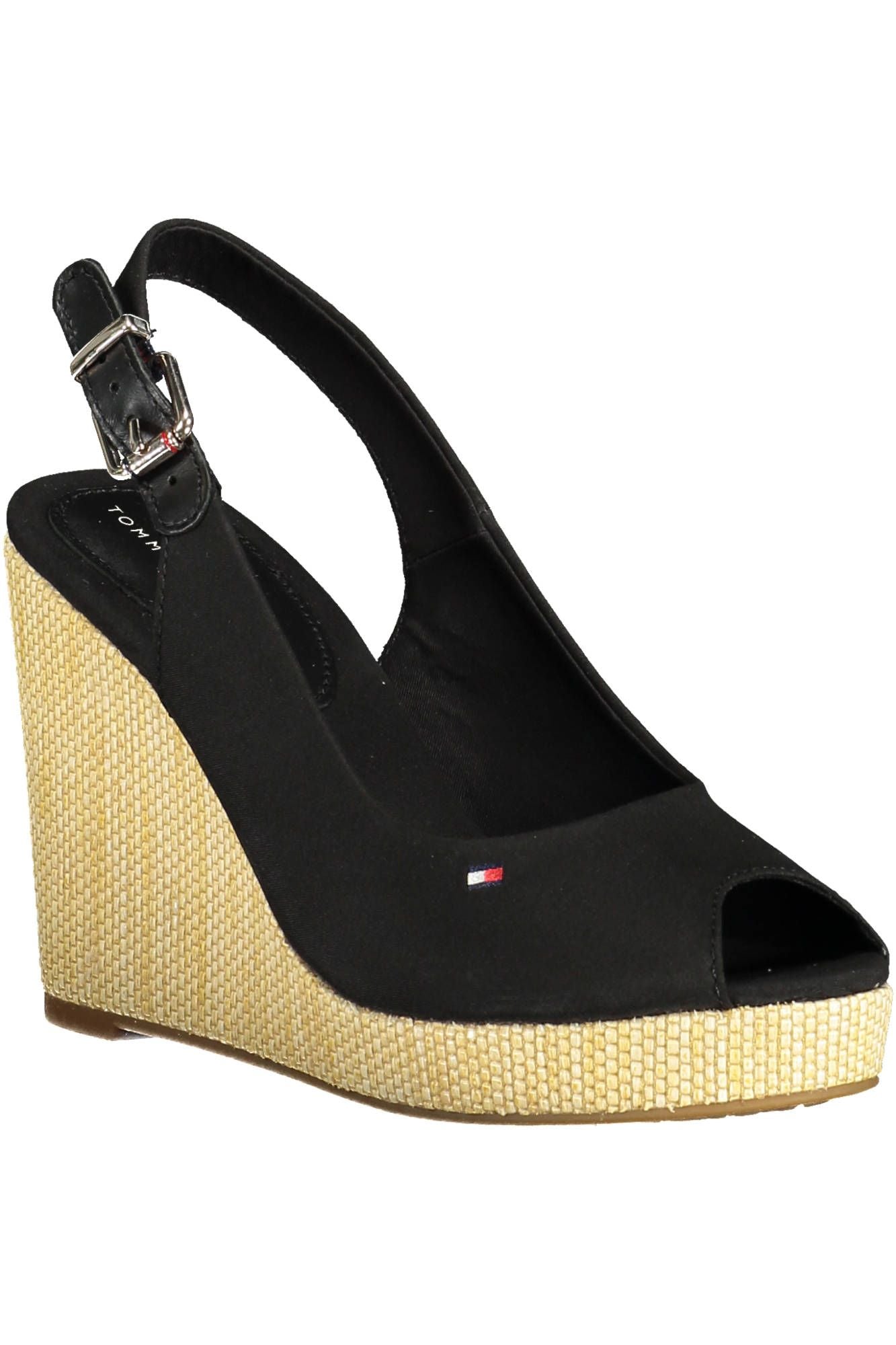 Tommy Hilfiger Black Cotton Women Sandal - Ora And Co.