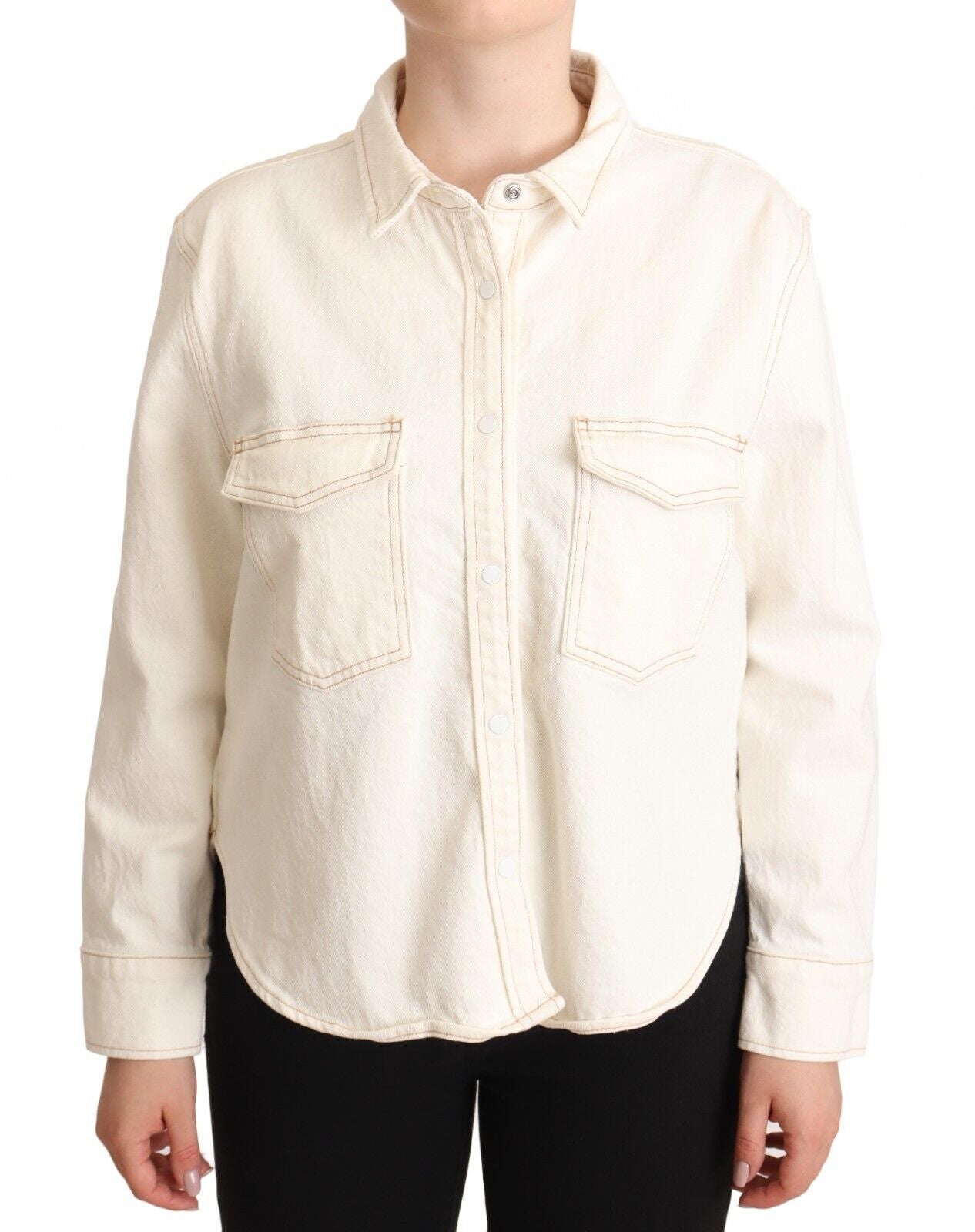 Levi's Elegant White Long Sleeve Collared Polo Top - Ora And Co.