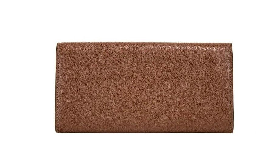 Burberry Porter Tan Grained Leather Embossed Continental Clutch Flap Wallet Brown - Ora And Co.