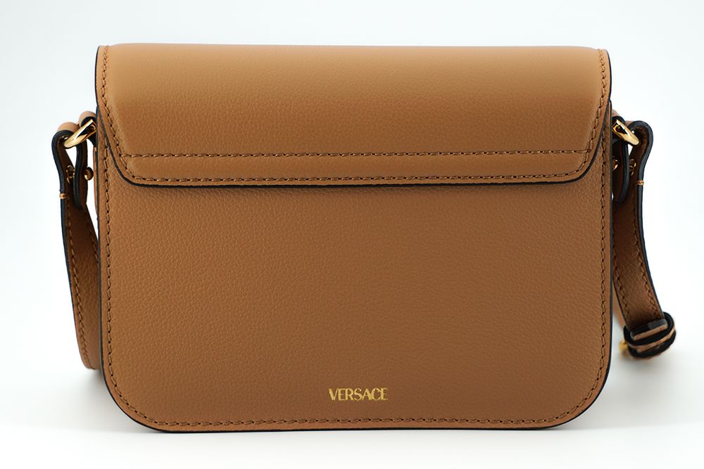 Versace Elegant Calf Leather Shoulder Bag in Brown - Ora And Co.