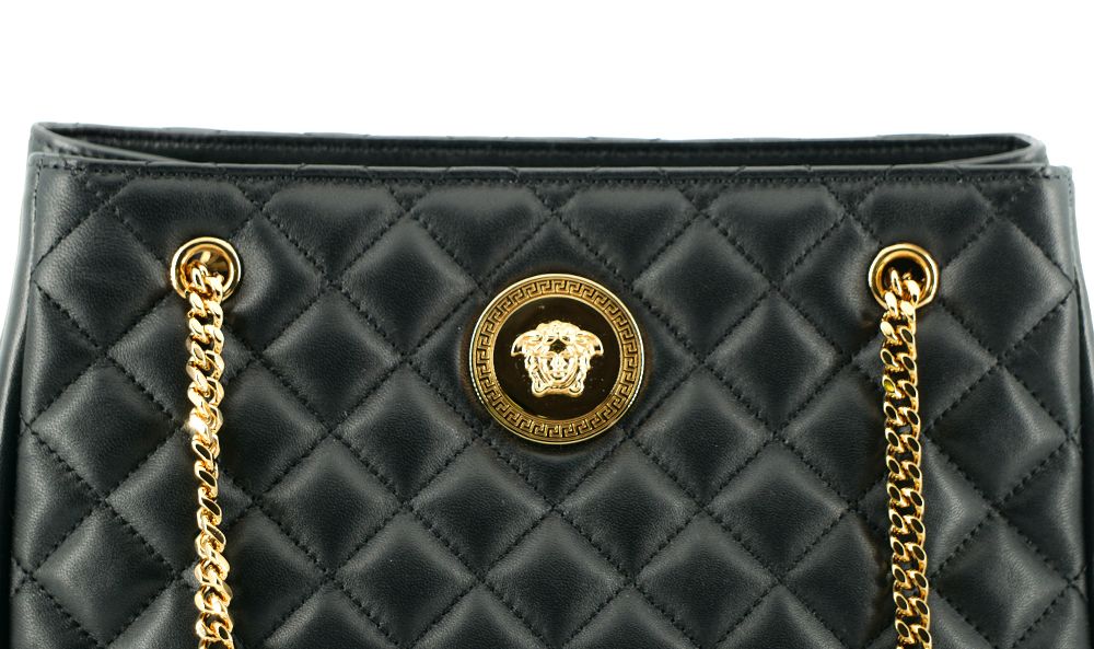 Versace Elegant Quilted Nappa Leather Tote Bag - Ora And Co.