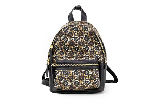 Marc Jacobs Signet Mini Black Logo Printed Leather Shoulder Backpack Bookbag - Ora And Co.