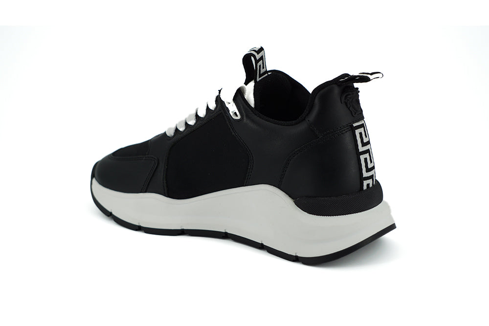 Versace Elegant Monochrome Leather Sneakers - Ora And Co.