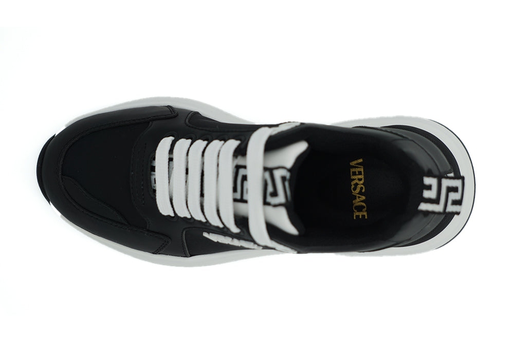 Versace Elegant Monochrome Leather Sneakers - Ora And Co.