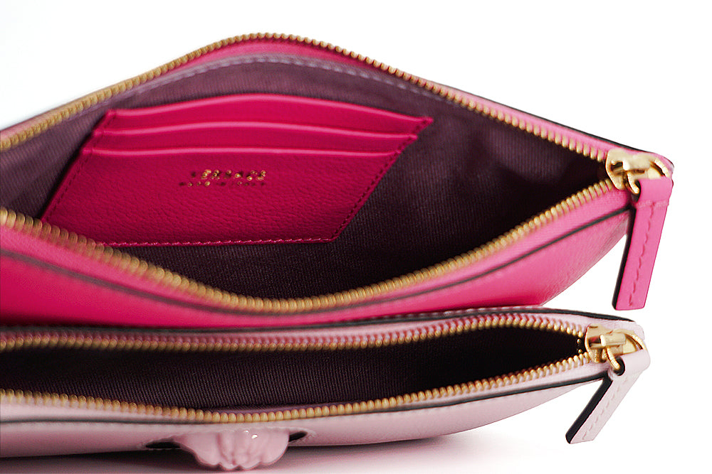 Versace Elegant Pink Leather Pouch Clutch - Ora And Co.