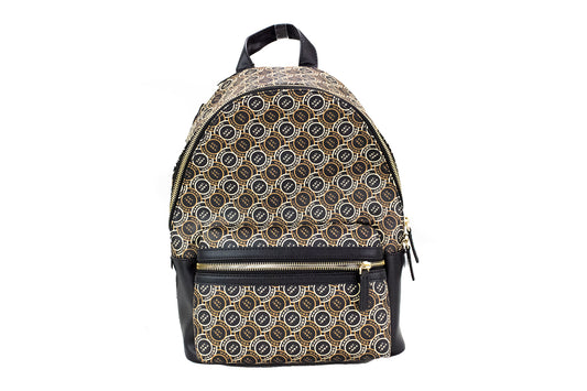 Marc Jacobs Signet Medium Black Logo Printed Leather Shoulder Backpack Bookbag - Ora And Co.