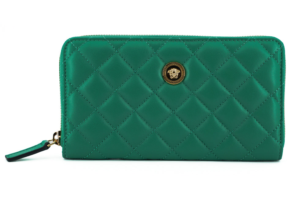 Versace Elegant Quilted Leather Zip Wallet - Ora And Co.