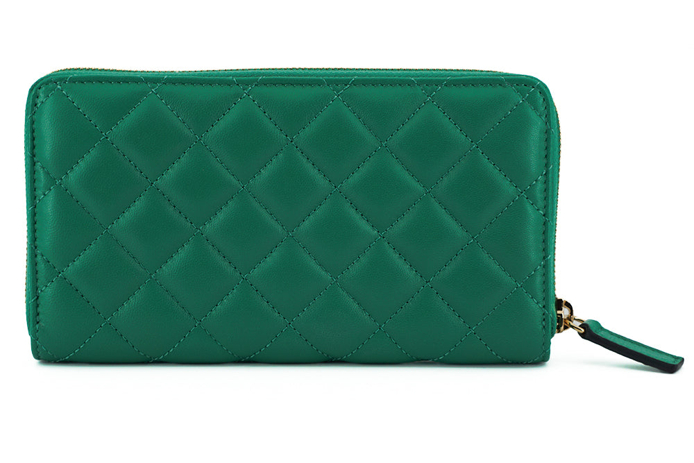 Versace Elegant Quilted Leather Zip Wallet - Ora And Co.