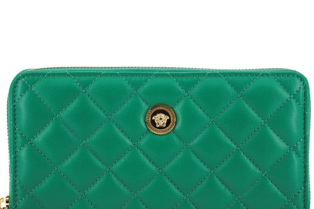 Versace Elegant Quilted Leather Zip Wallet - Ora And Co.