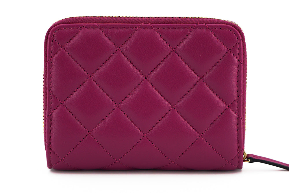 Versace Elegant Purple Quilted Leather Wallet - Ora And Co.