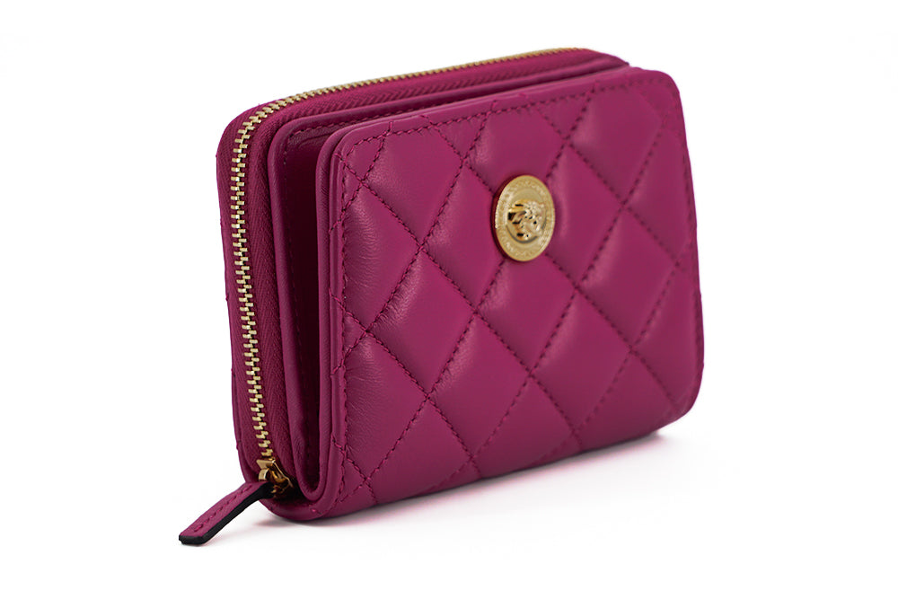 Versace Elegant Purple Quilted Leather Wallet - Ora And Co.