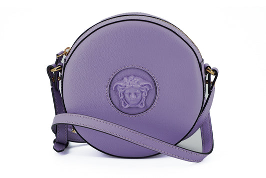 Versace Elegant Purple Round Shoulder Bag - Ora And Co.