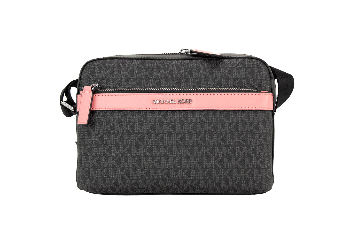 Michael Kors Cooper Small Black Pink Signature PVC Utility Crossbody Bag - Ora And Co.