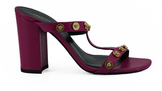 Versace Elegant Purple Calf Leather High Sandals - Ora And Co.