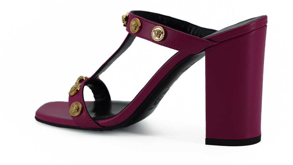 Versace Elegant Purple Calf Leather High Sandals - Ora And Co.