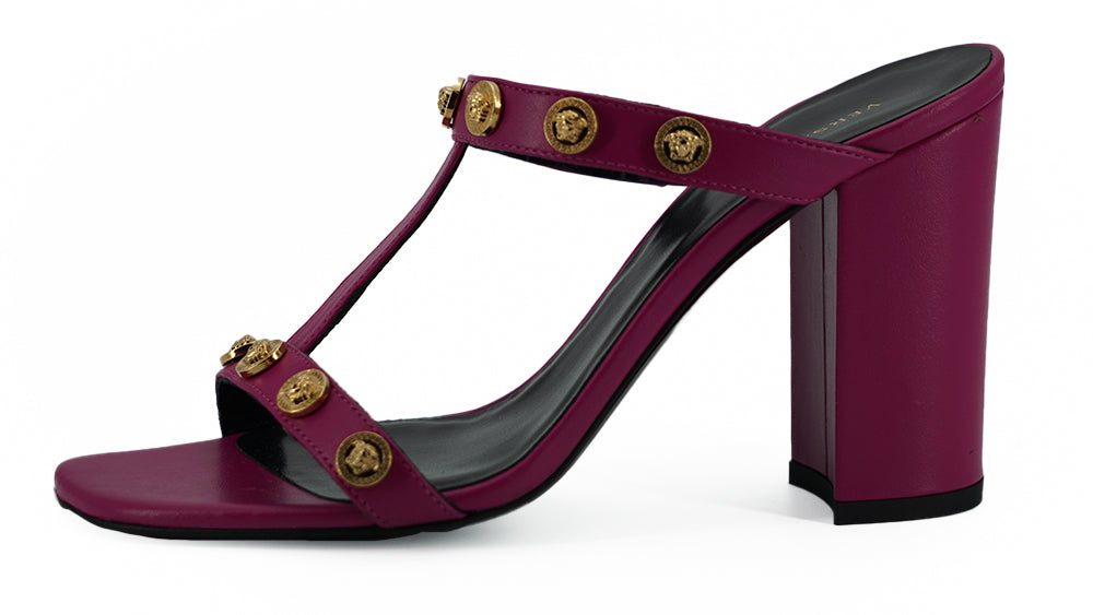 Versace Elegant Purple Calf Leather High Sandals - Ora And Co.