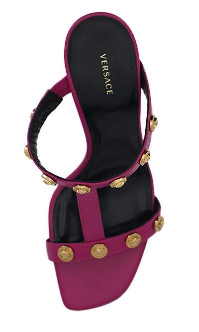 Versace Elegant Purple Calf Leather High Sandals - Ora And Co.