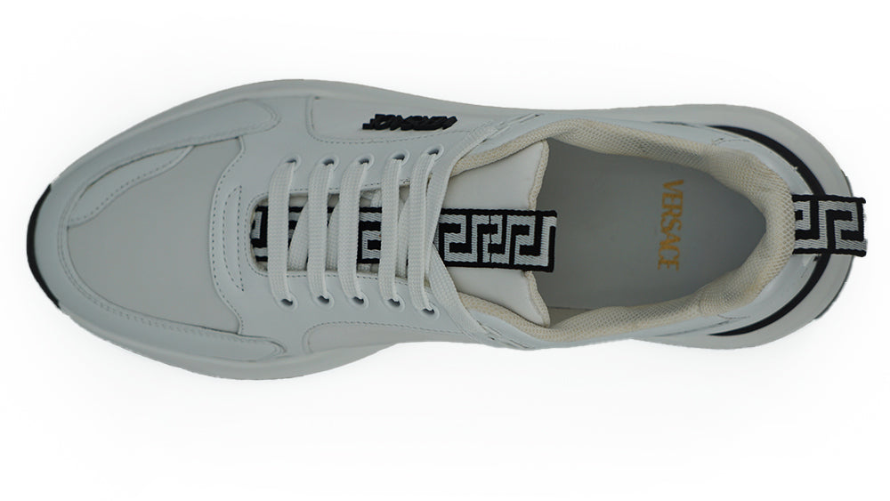 Versace Sleek White Calf Leather Sneakers - Ora And Co.