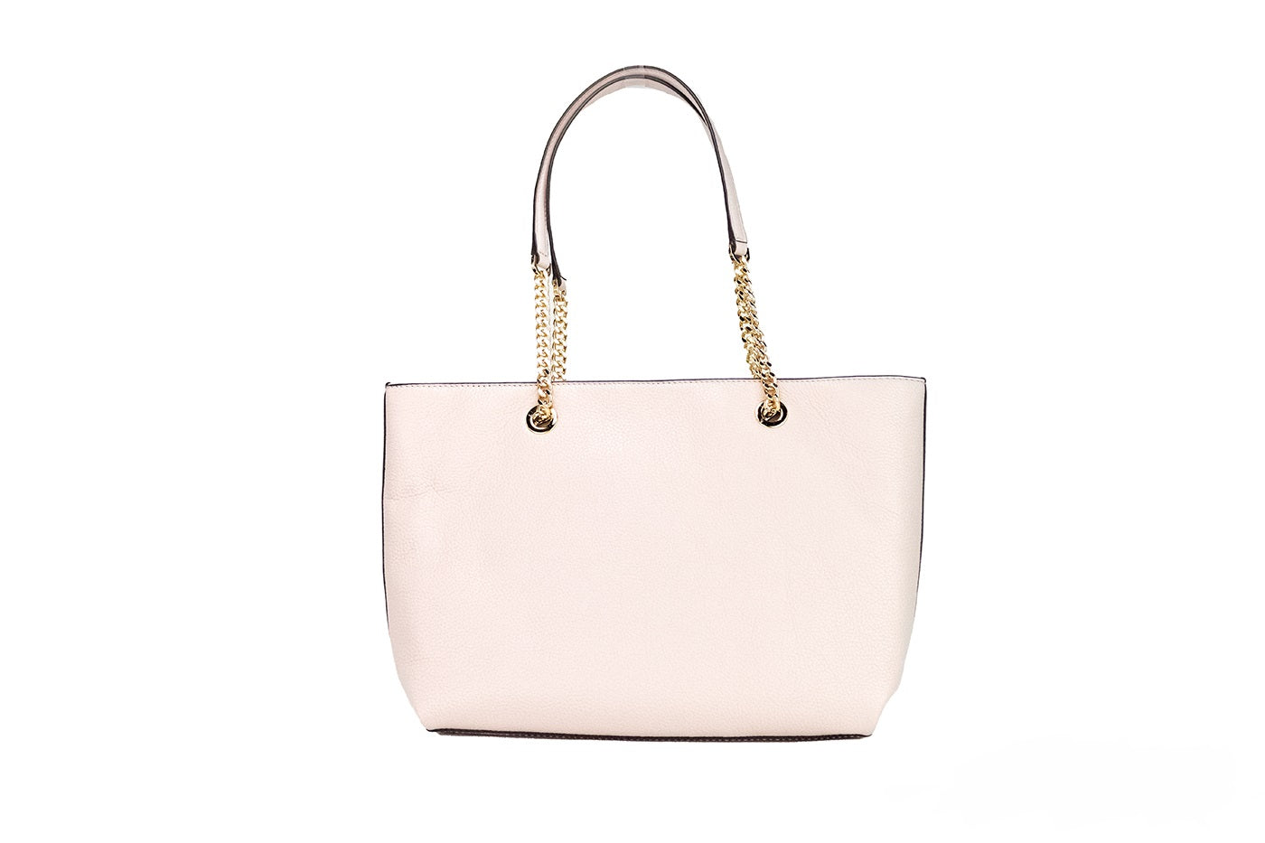 Michael Kors Jet Set Medium Powder Blush Leather Front Zip Chain Tote Bag Purse - Ora And Co.